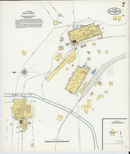 Sanborn Fire Insurance Map from Telluride, San Miguel County, Colorado (1904), Sheet #0007 - Historic Sanborn Fire Insurance Map Print, vintage old map wall art, antique decor, genealogy gift, Colorado Colorado map
