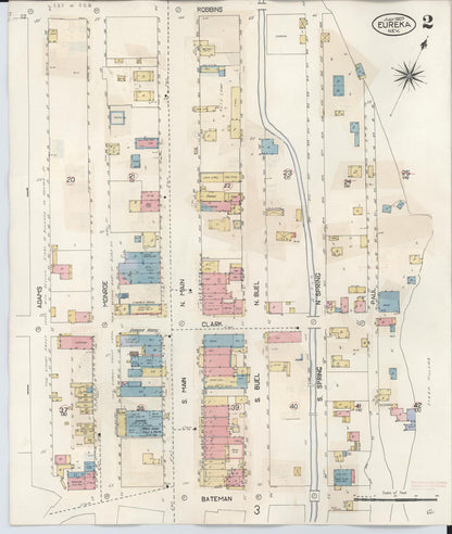 Sanborn Fire Insurance Map from Eureka, Eureka County, Nevada (1941), Sheet #0002 - Complete Map Set gallery image, historic Sanborn map, vintage wall art, Nevada Nevada