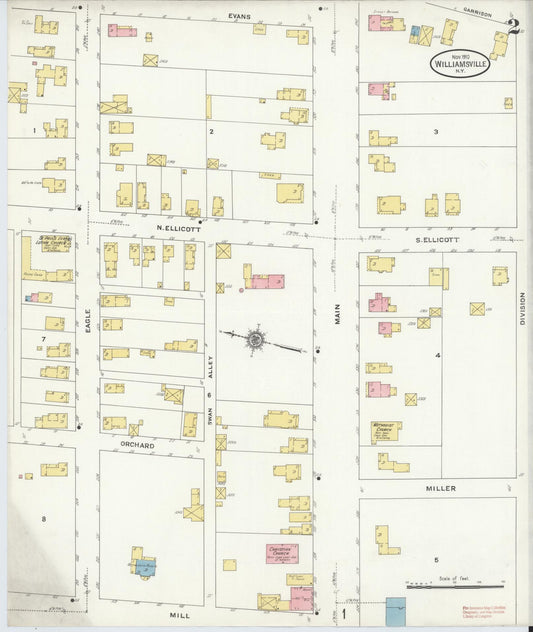 Sanborn Fire Insurance Map from Williamsville, Erie County, New York (1910), Sheet #0002 - Historic Sanborn Fire Insurance Map Print, vintage old map wall art, antique decor, genealogy gift, New York New York map