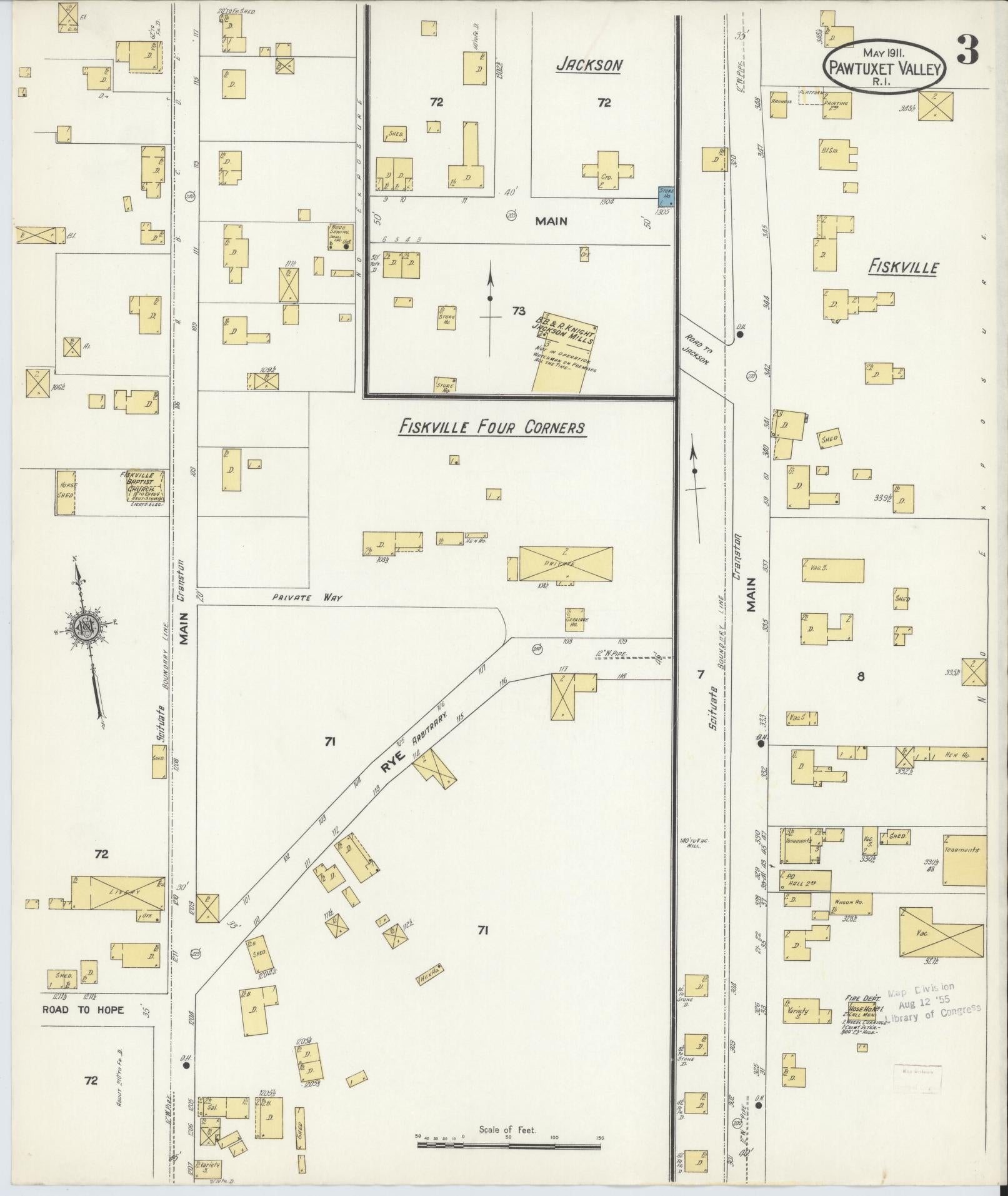 Sanborn Fire Insurance Map from Pawtuxet Valley, Kent and Providence Counties, Rhode Island (1911), Sheet #0003 - Complete Map Set gallery image, historic Sanborn map, vintage wall art, Rhode Island Rhode Island