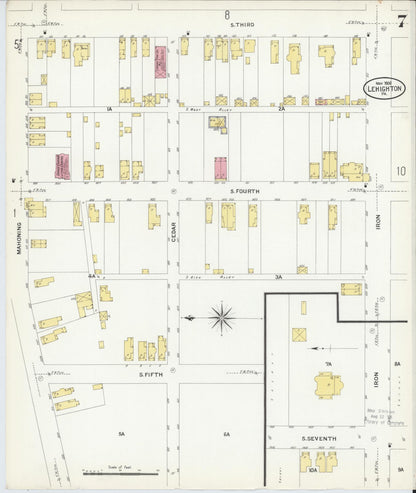 Sanborn Fire Insurance Map from Lehighton, Carbon County, Pennsylvania (1908), Sheet #0007 - Complete Map Set gallery image, historic Sanborn map, vintage wall art, Pennsylvania Pennsylvania