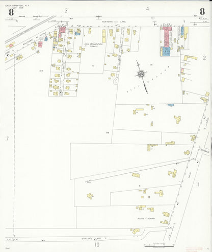 Sanborn Fire Insurance Map from Easthampton, Suffolk County, New York (1936), Sheet #0008 - Complete Map Set gallery image, historic Sanborn map, vintage wall art, New York New York