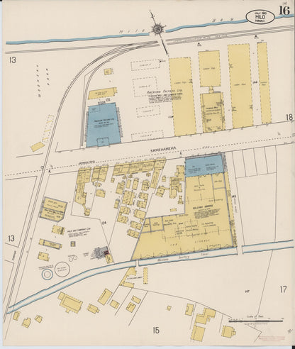 Sanborn Fire Insurance Map from Hilo, Hawaii County, Hawaii (1921), Sheet #0016 - Historic Sanborn Fire Insurance Map Print