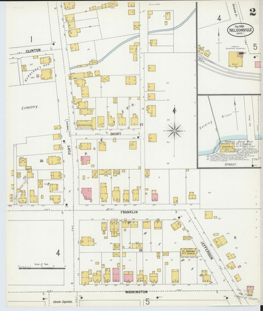 Sanborn Fire Insurance Map from Nelsonville, Athens County, Ohio (1900), Sheet #0002 - Historic Sanborn Fire Insurance Map Print, vintage old map wall art, antique decor, genealogy gift, Ohio Ohio map