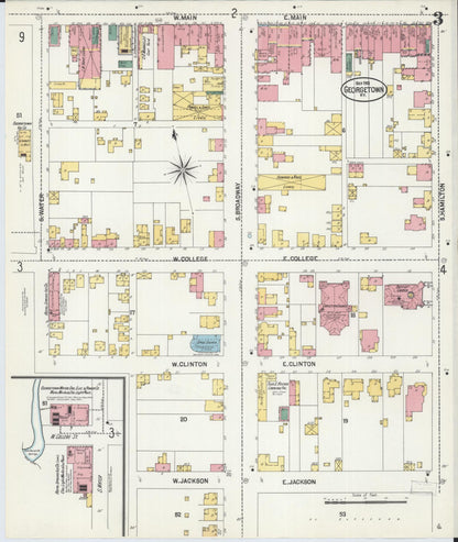 Sanborn Fire Insurance Map from Georgetown, Scott County, Kentucky (1901), Sheet #0003 - Complete Map Set gallery image, historic Sanborn map, vintage wall art, Kentucky Kentucky