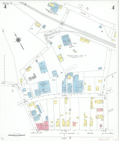 Sanborn Fire Insurance Map from Rockville, Montgomery County, Maryland (1949), Sheet #0004 - Complete Map Set gallery image, historic Sanborn map, vintage wall art, Maryland Maryland