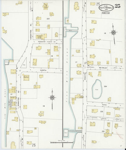 Sanborn Fire Insurance Map from South Norwalk, Fairfield County, Connecticut (1912), Sheet #0025 - Complete Map Set gallery image, historic Sanborn map, vintage wall art, Connecticut Connecticut