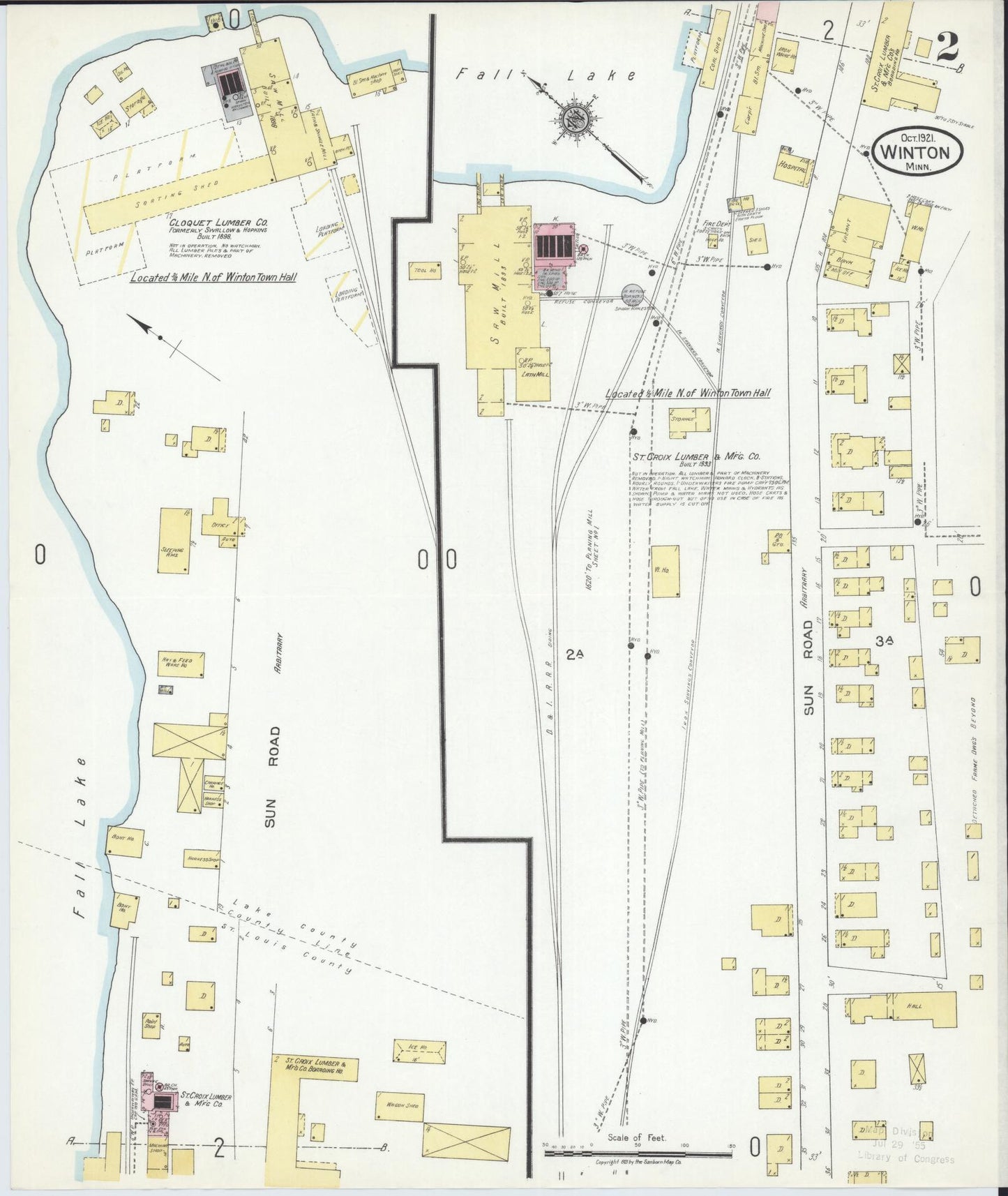 Sanborn Fire Insurance Map from Winton, Saint Louis County, Minnesota (1921), Sheet #0002 - Complete Map Set gallery image, historic Sanborn map, vintage wall art, Minnesota Minnesota