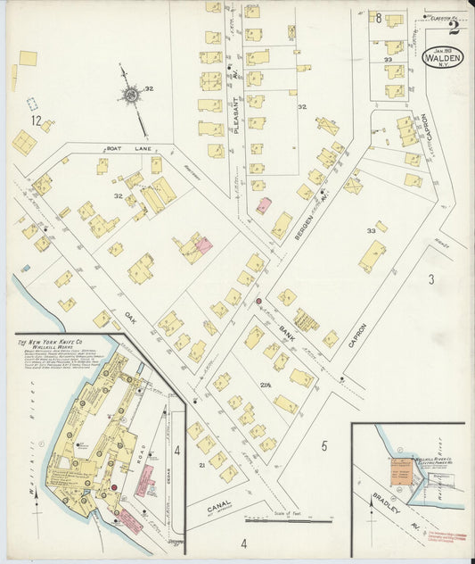 Sanborn Fire Insurance Map from Walden, Orange County, New York (1913), Sheet #0002 - Historic Sanborn Fire Insurance Map Print, vintage old map wall art, antique decor, genealogy gift, New York New York map