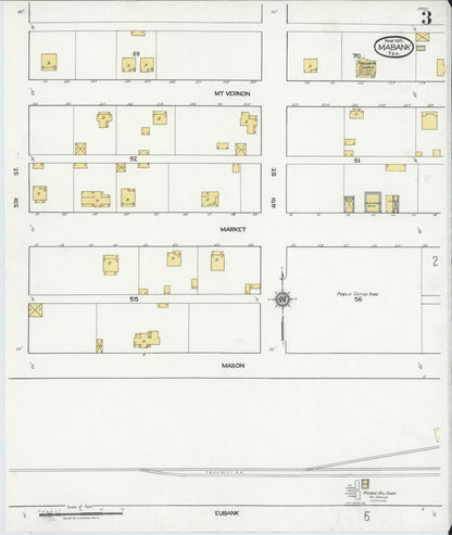 Sanborn Fire Insurance Map from Mabank, Kaufman County, Texas (1921), Sheet #0003 - Complete Map Set gallery image, historic Sanborn map, vintage wall art, Texas Texas