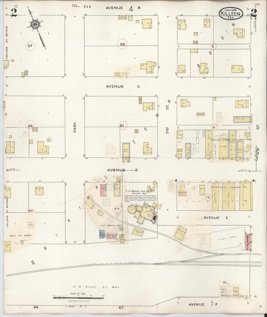 Sanborn Fire Insurance Map from Killeen, Bell County, Texas (1937), Sheet #0002 - Historic Sanborn Fire Insurance Map Print, vintage old map wall art, antique decor, genealogy gift, Texas Texas map