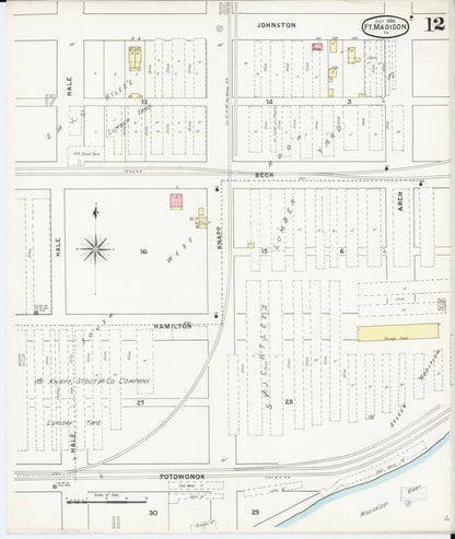 Sanborn Fire Insurance Map from Fort Madison, Lee County, Iowa (1894), Sheet #0012 - Historic Sanborn Fire Insurance Map Print