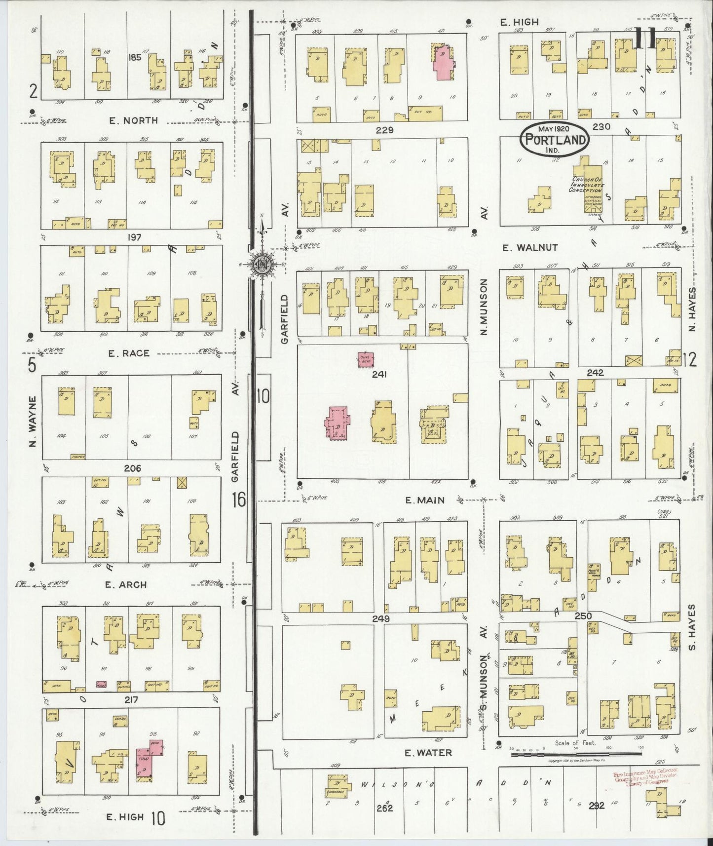 Sanborn Fire Insurance Map from Portland, Jay County, Indiana (1920), Sheet #0011 - Complete Map Set gallery image, historic Sanborn map, vintage wall art, Indiana Indiana