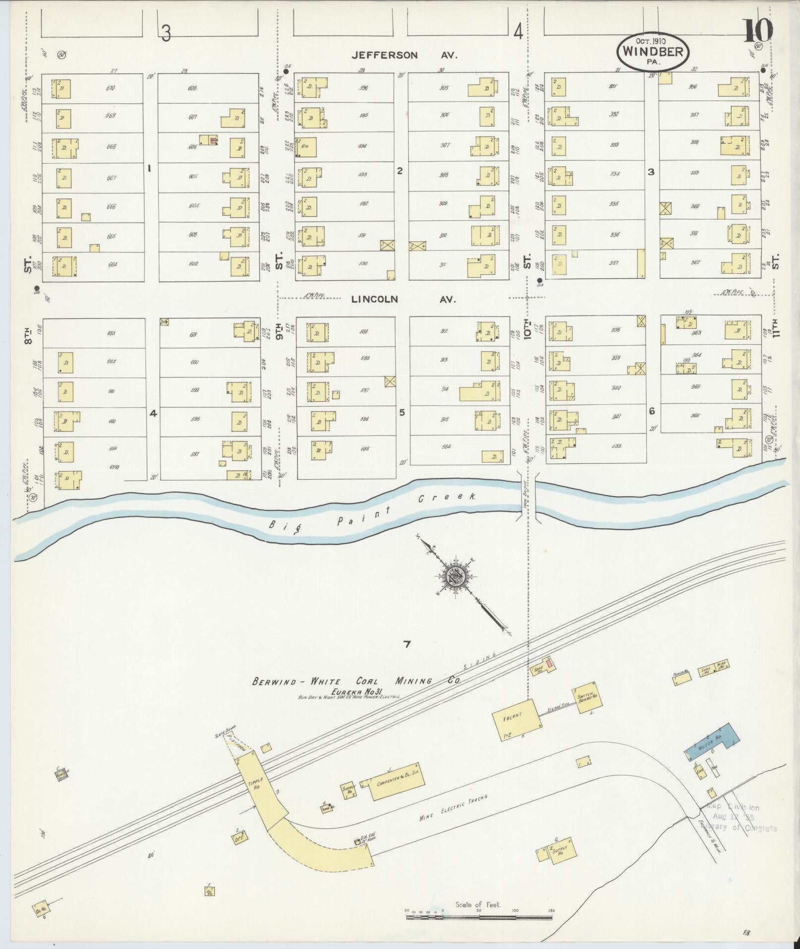Sanborn Fire Insurance Map from Windber, Somerset County, Pennsylvania (1910), Sheet #0010 - Complete Map Set gallery image, historic Sanborn map, vintage wall art, Pennsylvania Pennsylvania