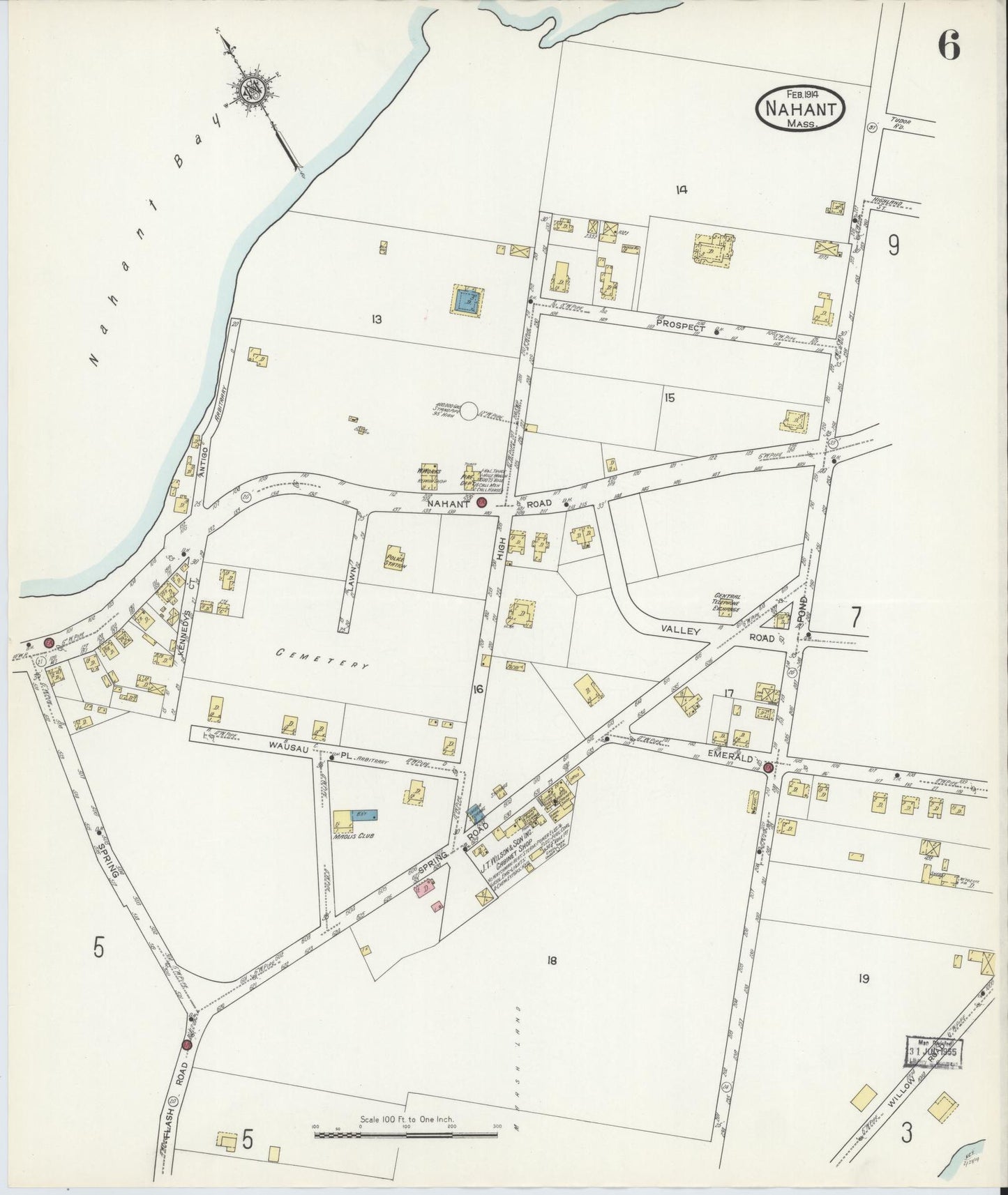 Sanborn Fire Insurance Map from Nahant, Essex County, Massachusetts (1914), Sheet #0006 - Complete Map Set gallery image, historic Sanborn map, vintage wall art, Massachusetts Massachusetts