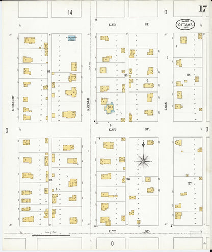 Sanborn Fire Insurance Map from Ottawa, Franklin County, Kansas (1899), Sheet #0017 - Complete Map Set gallery image, historic Sanborn map, vintage wall art, Kansas Kansas