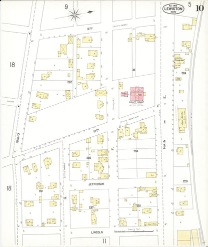 Sanborn Fire Insurance Map from Lewiston, Nez Perce County, Idaho (1904), Sheet #0010 - Complete Map Set gallery image, historic Sanborn map, vintage wall art, Idaho Idaho