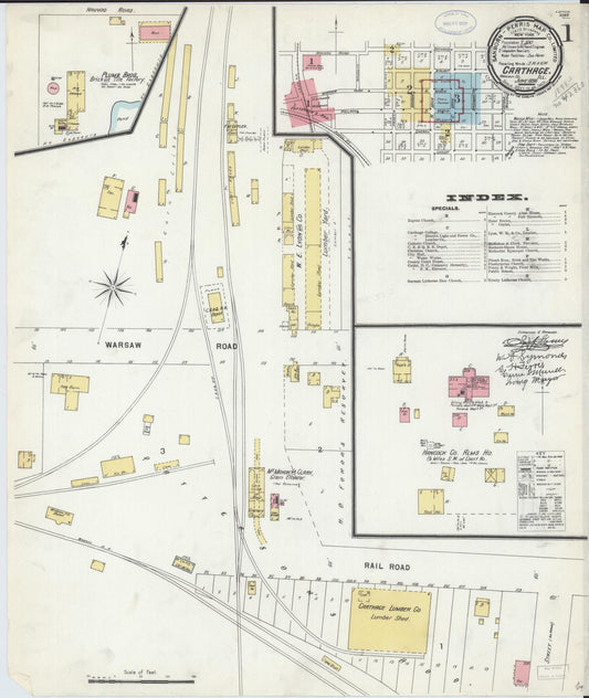 Sanborn Fire Insurance Map from Carthage, Hancock County, Illinois (1898), Sheet #0001 - Complete Map Set gallery image, historic Sanborn map, vintage wall art, Illinois Illinois