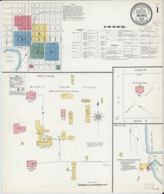 Sanborn Fire Insurance Map from Morris, Stevens County, Minnesota (1902), Sheet #0001 - Historic Sanborn Fire Insurance Map Print, vintage old map wall art, antique decor, genealogy gift, Minnesota Minnesota map