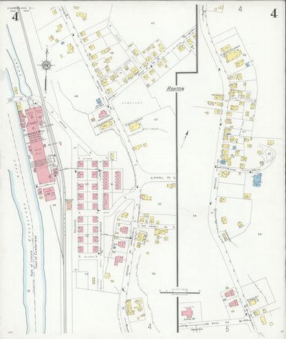 Sanborn Fire Insurance Map from Cumberland, Providence County, Rhode Island (1934), Sheet #0004 - Complete Map Set gallery image, historic Sanborn map, vintage wall art, Rhode Island Rhode Island