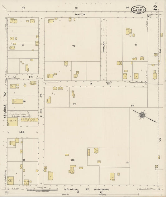 Sanborn Fire Insurance Map from Canby, Clackamas County, Oregon (1922), Sheet #0002 - Historic Sanborn Fire Insurance Map Print, vintage old map wall art, antique decor, genealogy gift, Oregon Oregon map