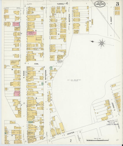 Sanborn Fire Insurance Map from Lansford, Carbon County, Pennsylvania (1908), Sheet #0003 - Complete Map Set gallery image, historic Sanborn map, vintage wall art, Pennsylvania Pennsylvania