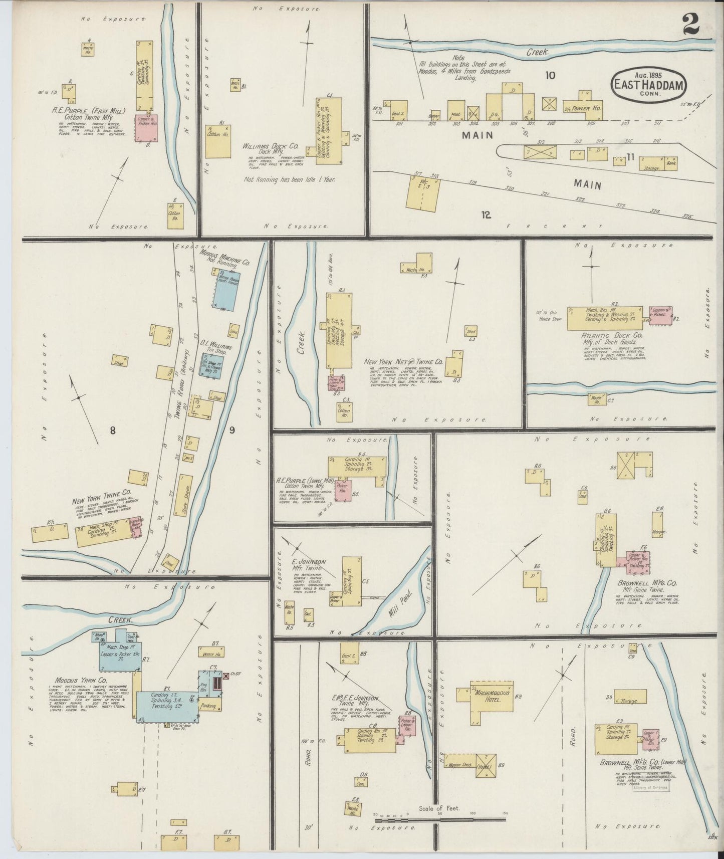 Sanborn Fire Insurance Map from East Haddam, Middlesex County, Connecticut (1895), Sheet #0002 - Complete Map Set gallery image, historic Sanborn map, vintage wall art, Connecticut Connecticut