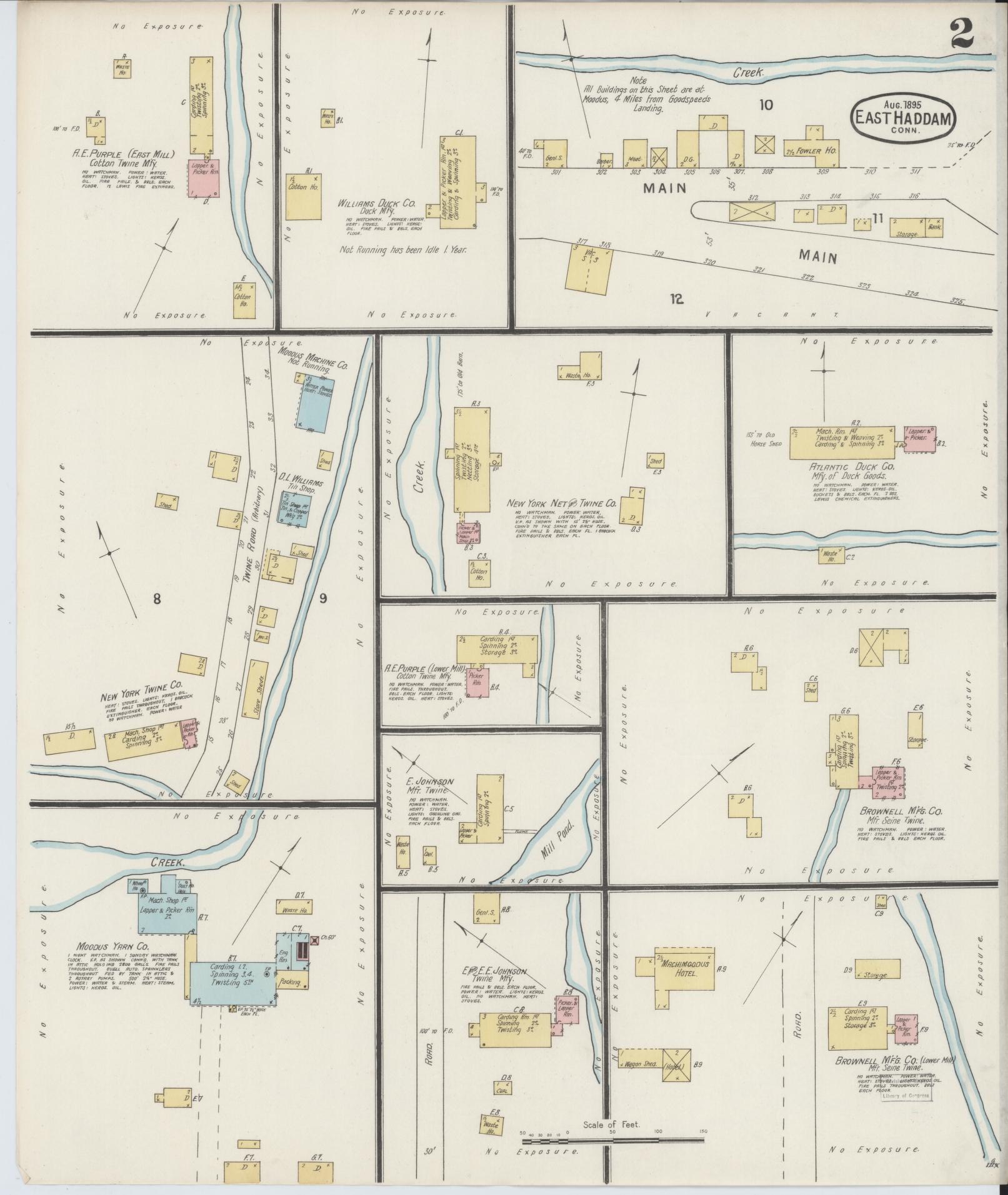 Sanborn Fire Insurance Map from East Haddam, Middlesex County, Connecticut (1895), Sheet #0002 - Complete Map Set gallery image, historic Sanborn map, vintage wall art, Connecticut Connecticut