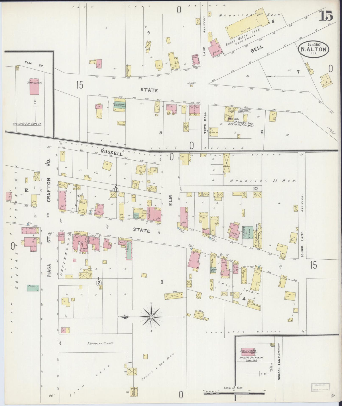Sanborn Fire Insurance Map from Alton, Madison County, Illinois (1897), Sheet #0015 - Complete Map Set gallery image, historic Sanborn map, vintage wall art, Illinois Illinois