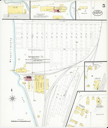 Sanborn Fire Insurance Map from Newport, Orleans County, Vermont (1900), Sheet #0005 - Complete Map Set gallery image, historic Sanborn map, vintage wall art, Vermont Vermont