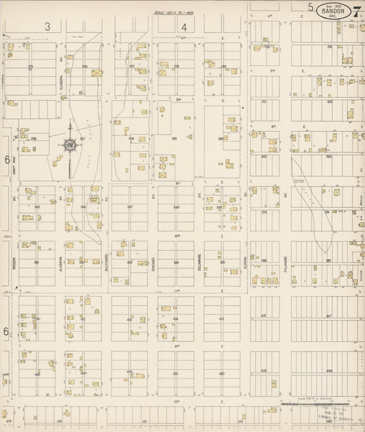 Sanborn Fire Insurance Map from Bandon, Coos County, Oregon (1915), Sheet #0007 - Historic Sanborn Fire Insurance Map Print, vintage old map wall art, antique decor, genealogy gift, Oregon Oregon map