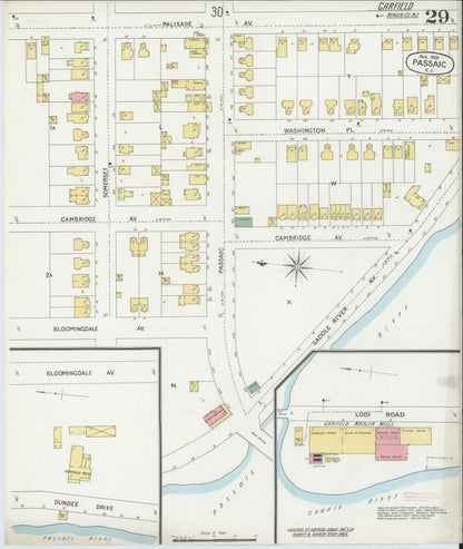 Sanborn Fire Insurance Map from Passaic, Passaic County, New Jersey (1899), Sheet #0029 - Complete Map Set gallery image, historic Sanborn map, vintage wall art, New Jersey New Jersey