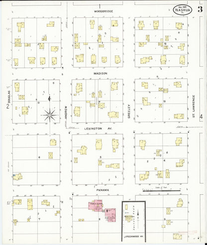 Sanborn Fire Insurance Map from Nashua, Chickasaw County, Iowa (1909), Sheet #0003 - Historic Sanborn Fire Insurance Map Print, vintage old map wall art