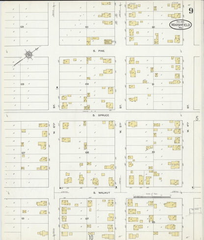 Sanborn Fire Insurance Map from Marshfield, Wood County, Wisconsin (1912), Sheet #0009 - Complete Map Set gallery image, historic Sanborn map, vintage wall art, Wisconsin Wisconsin