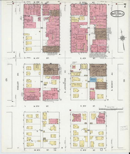 Sanborn Fire Insurance Map from Bartlesville, Washington County, Oklahoma (1920), Sheet #0007 - Complete Map Set gallery image, historic Sanborn map, vintage wall art, Oklahoma Oklahoma