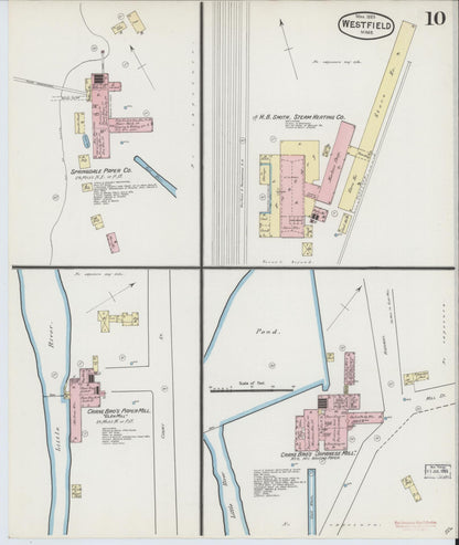 Sanborn Fire Insurance Map from Westfield, Hampden County, Massachusetts (1889), Sheet #0010 - Complete Map Set gallery image, historic Sanborn map, vintage wall art, Massachusetts Massachusetts