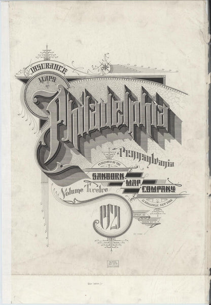 Sanborn Fire Insurance Map from Philadelphia, Philadelphia County, Pennsylvania (1920), Sheet #0001 - Historic Sanborn Fire Insurance Map Print, vintage old map wall art, antique decor, genealogy gift, Pennsylvania Pennsylvania map