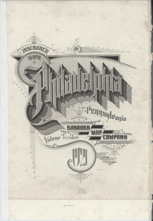 Sanborn Fire Insurance Map from Philadelphia, Philadelphia County, Pennsylvania (1920), Sheet #0001 - Historic Sanborn Fire Insurance Map Print, vintage old map wall art, antique decor, genealogy gift, Pennsylvania Pennsylvania map