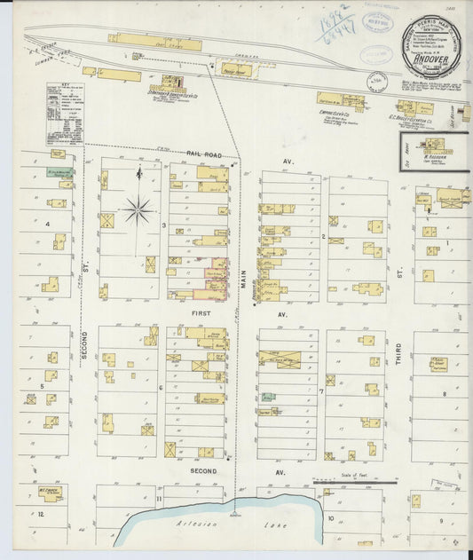 Sanborn Fire Insurance Map from Andover, Day County, South Dakota (1898), Sheet #0001 - Historic Sanborn Fire Insurance Map Print, vintage old map wall art, antique decor, genealogy gift, South Dakota South Dakota map