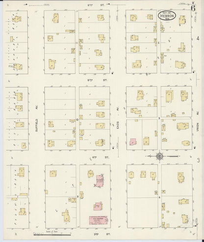 Sanborn Fire Insurance Map from Hebron, Thayer County, Nebraska (1912), Sheet #0006 - Complete Map Set gallery image, historic Sanborn map, vintage wall art, Nebraska Nebraska