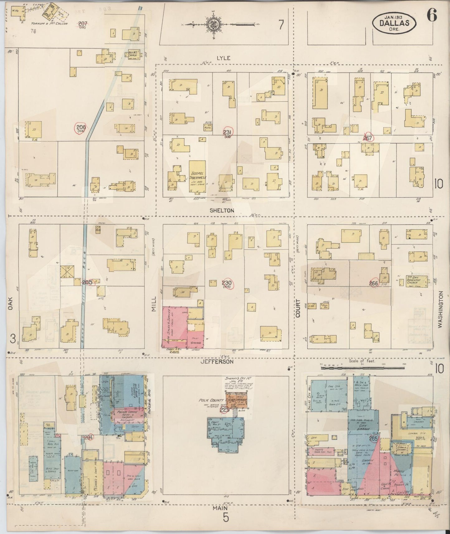 Sanborn Fire Insurance Map from Dallas, Polk County, Oregon (1939), Sheet #0006 - Complete Map Set gallery image, historic Sanborn map, vintage wall art, Oregon Oregon