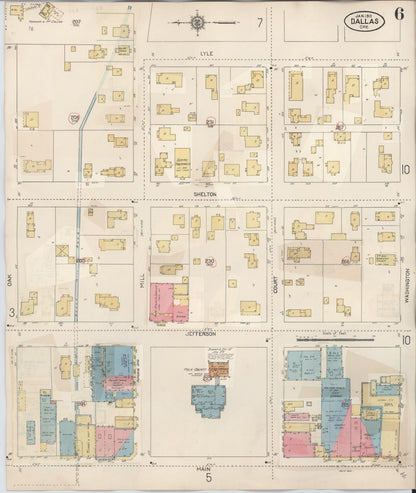 Sanborn Fire Insurance Map from Dallas, Polk County, Oregon (1939), Sheet #0006 - Complete Map Set gallery image, historic Sanborn map, vintage wall art, Oregon Oregon