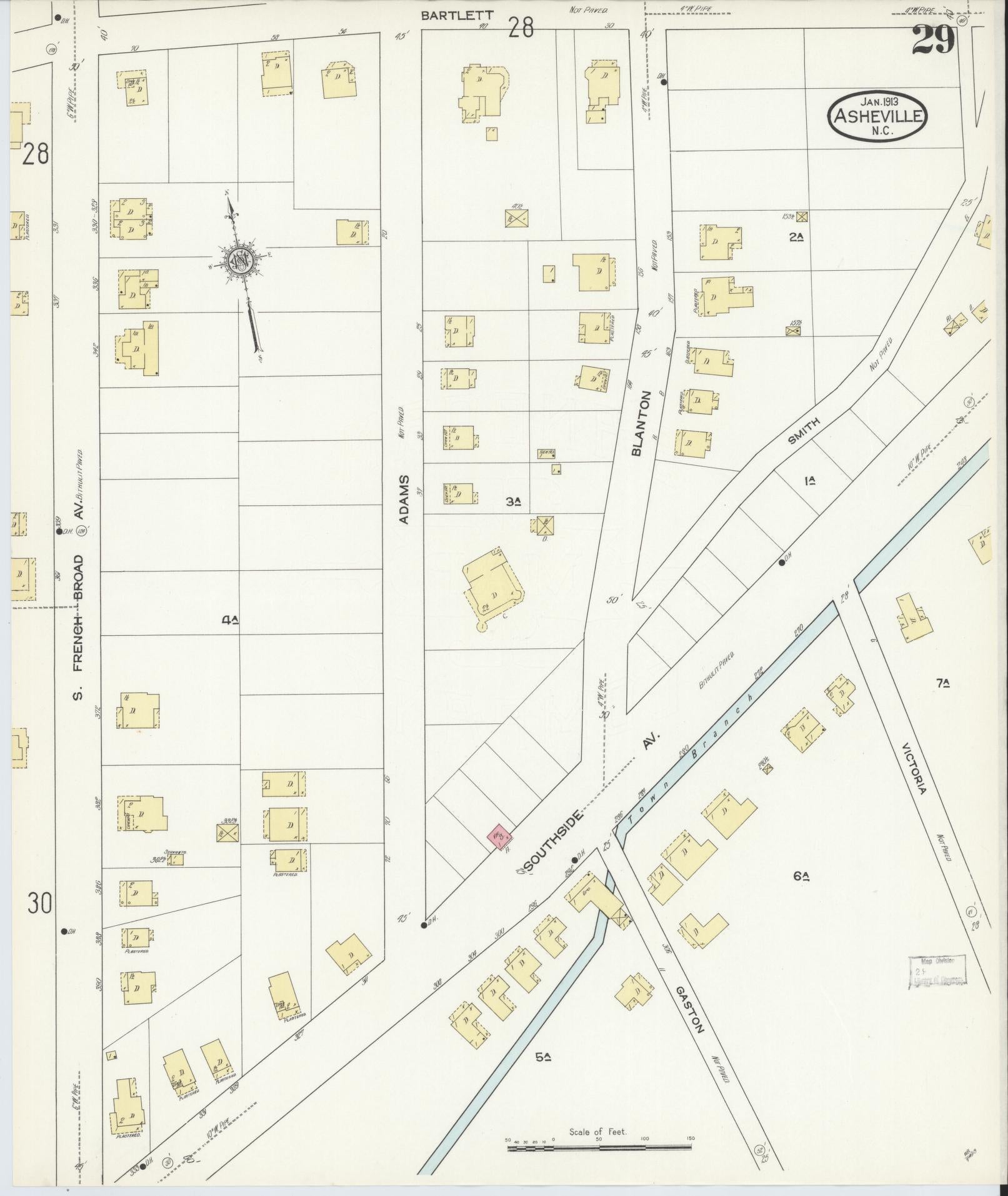 Sanborn Fire Insurance Map from Asheville, Buncombe County, North Carolina (1913), Sheet #0029 - Complete Map Set gallery image, historic Sanborn map, vintage wall art, North Carolina North Carolina