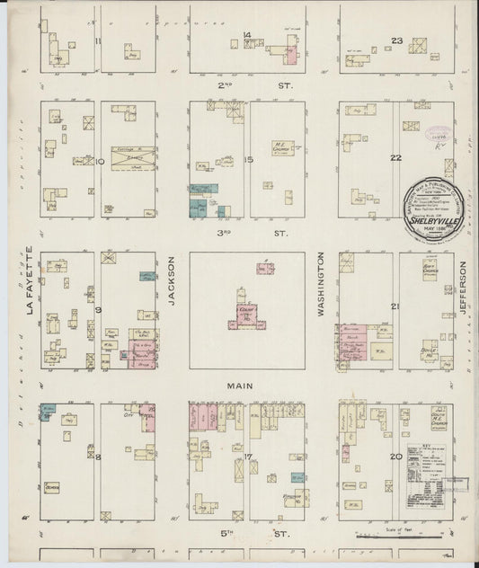 Sanborn Fire Insurance Map from Shelbyville, Shelby County, Missouri (1886), Sheet #0001 - Historic Sanborn Fire Insurance Map Print, vintage old map wall art, antique decor, genealogy gift, Missouri Missouri map
