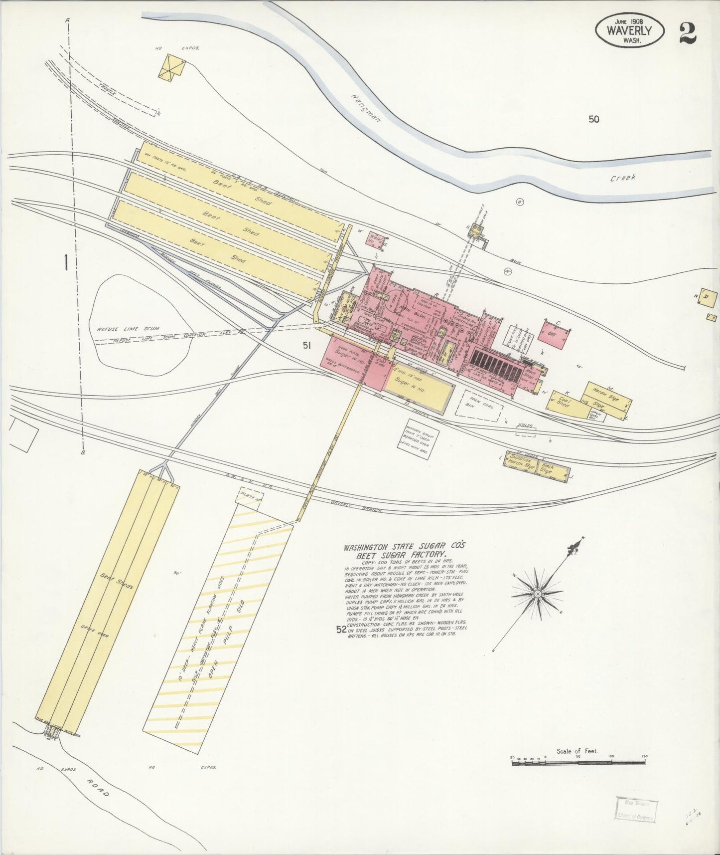 Sanborn Fire Insurance Map from Waverly, Spokane County, Washington (1908), Sheet #0002 - Complete Map Set gallery image, historic Sanborn map, vintage wall art, Washington Washington