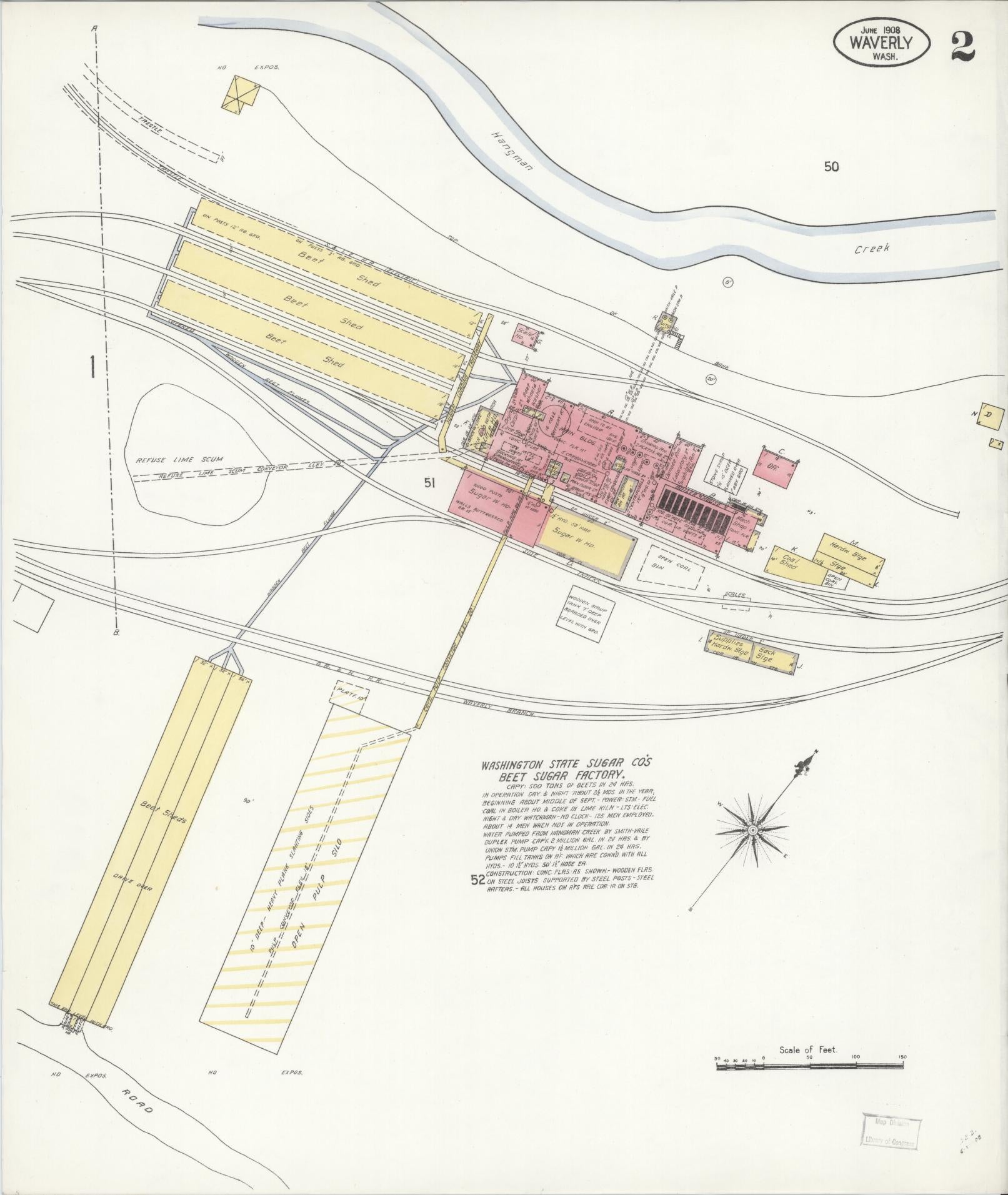 Sanborn Fire Insurance Map from Waverly, Spokane County, Washington (1908), Sheet #0002 - Complete Map Set gallery image, historic Sanborn map, vintage wall art, Washington Washington