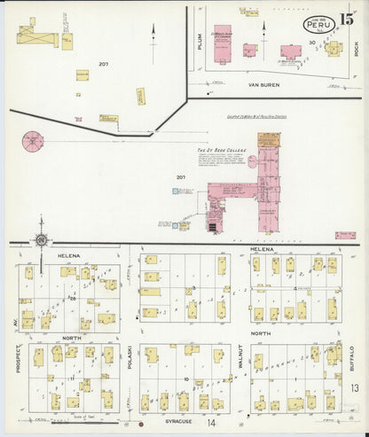 Sanborn Fire Insurance Map from Peru, La Salle County, Illinois (1916), Sheet #0015 - Complete Map Set gallery image, historic Sanborn map, vintage wall art, Illinois Illinois