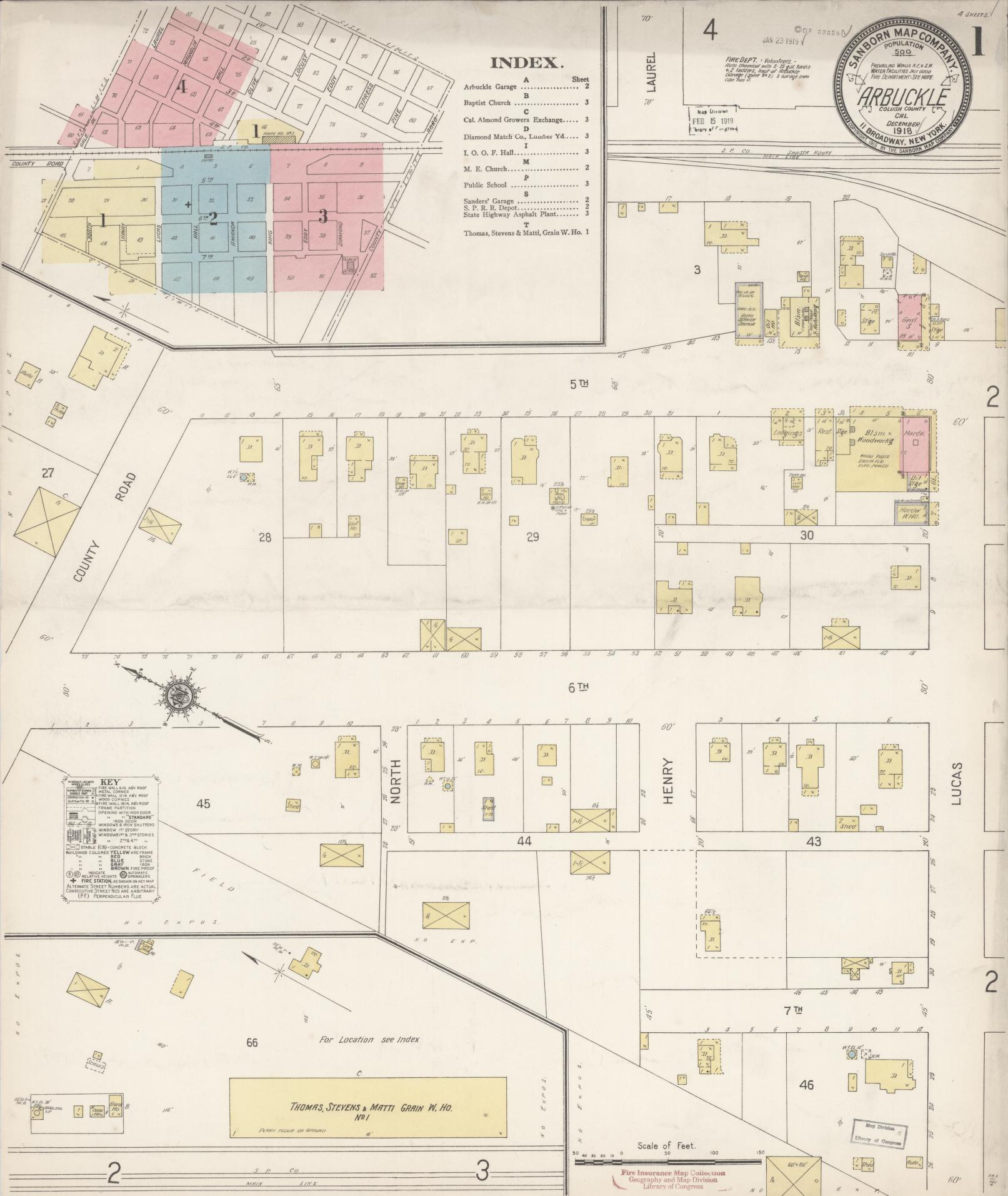 Sanborn Fire Insurance Map from Arbuckle, Colusa County, California (1918), Sheet #0001 - Historic Sanborn Fire Insurance Map Print, vintage old map wall art, antique decor, genealogy gift, California California map