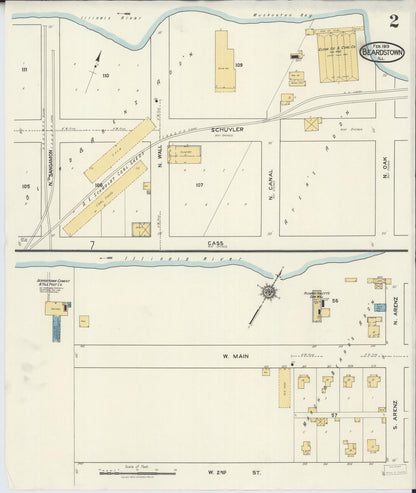 Sanborn Fire Insurance Map from Beardstown, Cass County, Illinois (1919), Sheet #0002 - Complete Map Set gallery image, historic Sanborn map, vintage wall art, Illinois Illinois