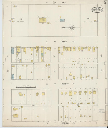 Sanborn Fire Insurance Map from Newkirk, Kay County, Oklahoma (1895), Sheet #0007 - Complete Map Set gallery image, historic Sanborn map, vintage wall art, Oklahoma Oklahoma